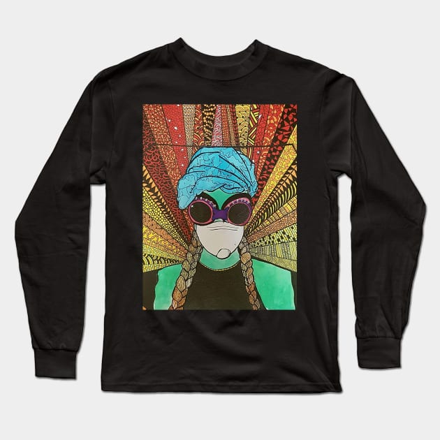 Lady Apocalypse Long Sleeve T-Shirt by KazArtDesigns